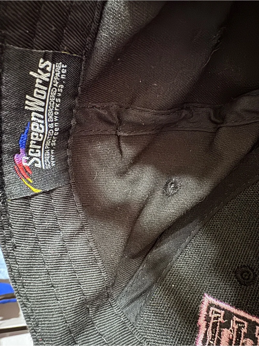Vintage SeaWorld Shamu Youth Hat Black Pink Whale Tail Velcro Adjustable Cap